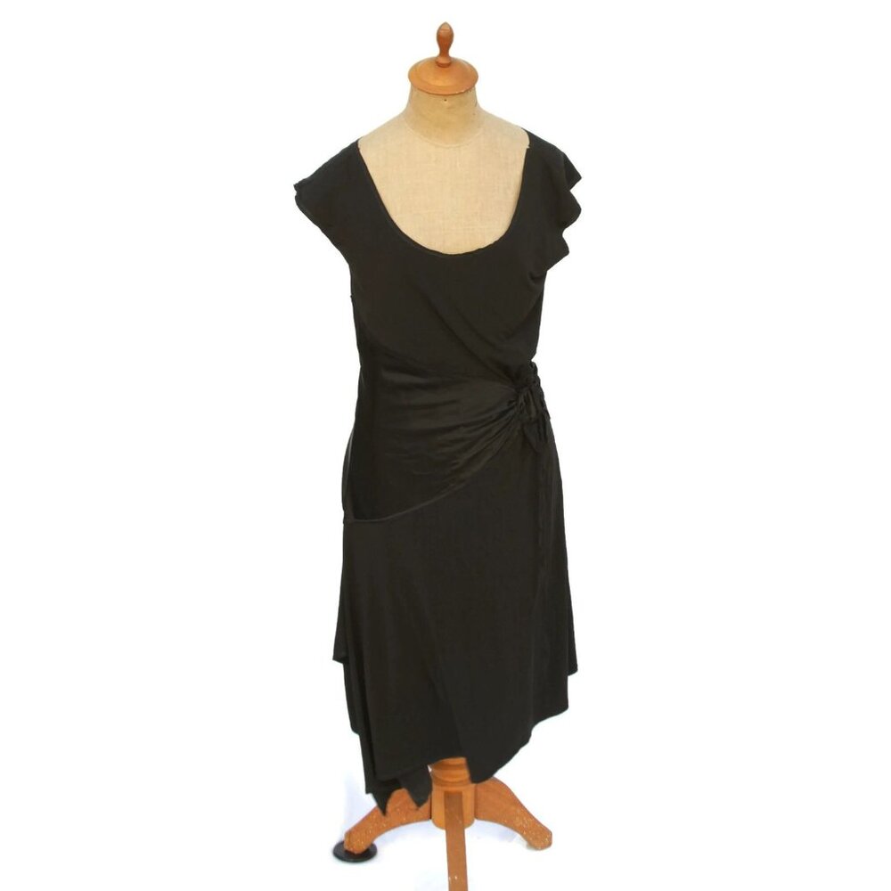 Max Studio Dress Women's Black Asymmetrical Jersey Holiday Cocktail Party S U3